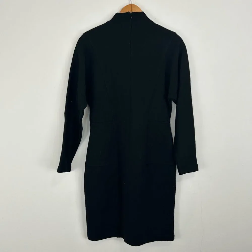 Vintage Patrick Tricot Black Wool Blend Sweater Dress - Picture 6 of 8